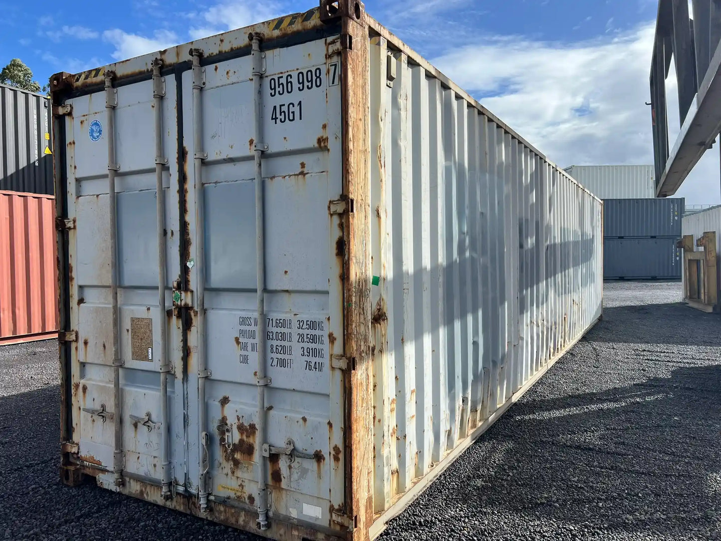 Contentor Marítimo 40 pés (12m) HC Cinzento – Usado