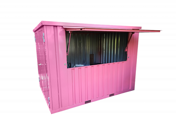 Contenedor de bar plegable de 3 x 2 m - Rosa RAL
