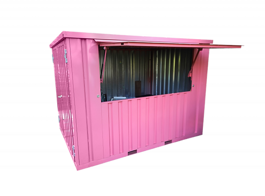 Contenedor de bar plegable de 3 x 2 m - Rosa RAL