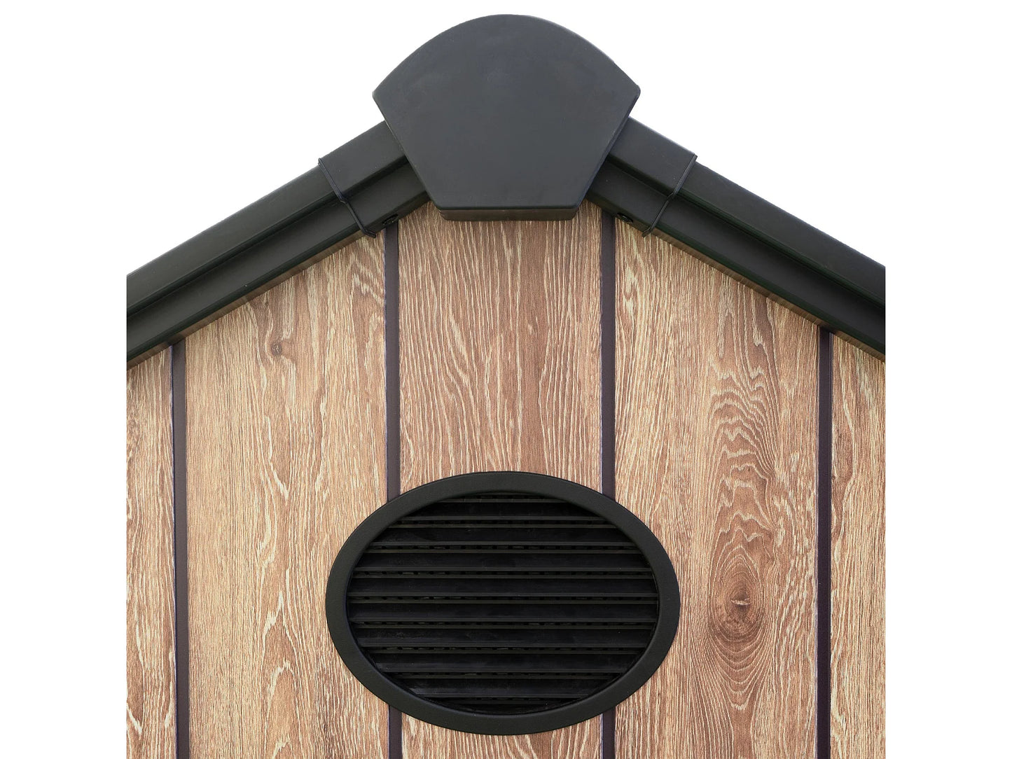 Hoggar – Caseta de Resina Jardín 6,41m2 - Suelo – Ventana – Efecto Madera Premium - Doble Puerta Amplia – Protección UV e Impermeable – Cierre con Pasador