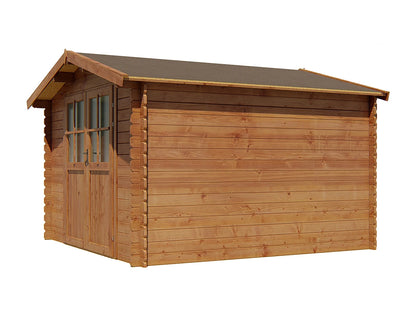 Caseta de jardín de madera tratado con autoclave 9,91 m² de 28 mm de grosor