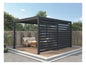 Pérgola bioclimática autoportante eléctrica antracita en aluminio con lamas orientables y celosía 3,68 m - 12 m² - AMADORA