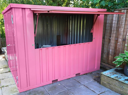 Contenedor de bar plegable de 3 x 2 m - Rosa RAL