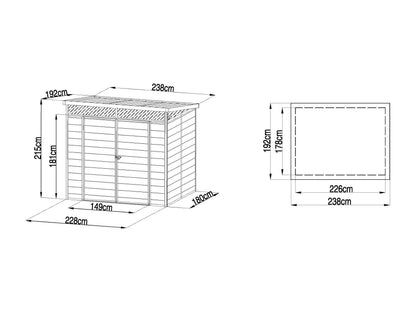 Caseta de jardín de resina gris antracita 4 m² con suelo - MINARO