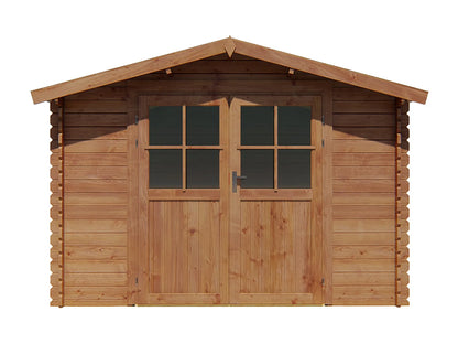 Caseta de jardín de madera tratado con autoclave 9,91 m² de 28 mm de grosor