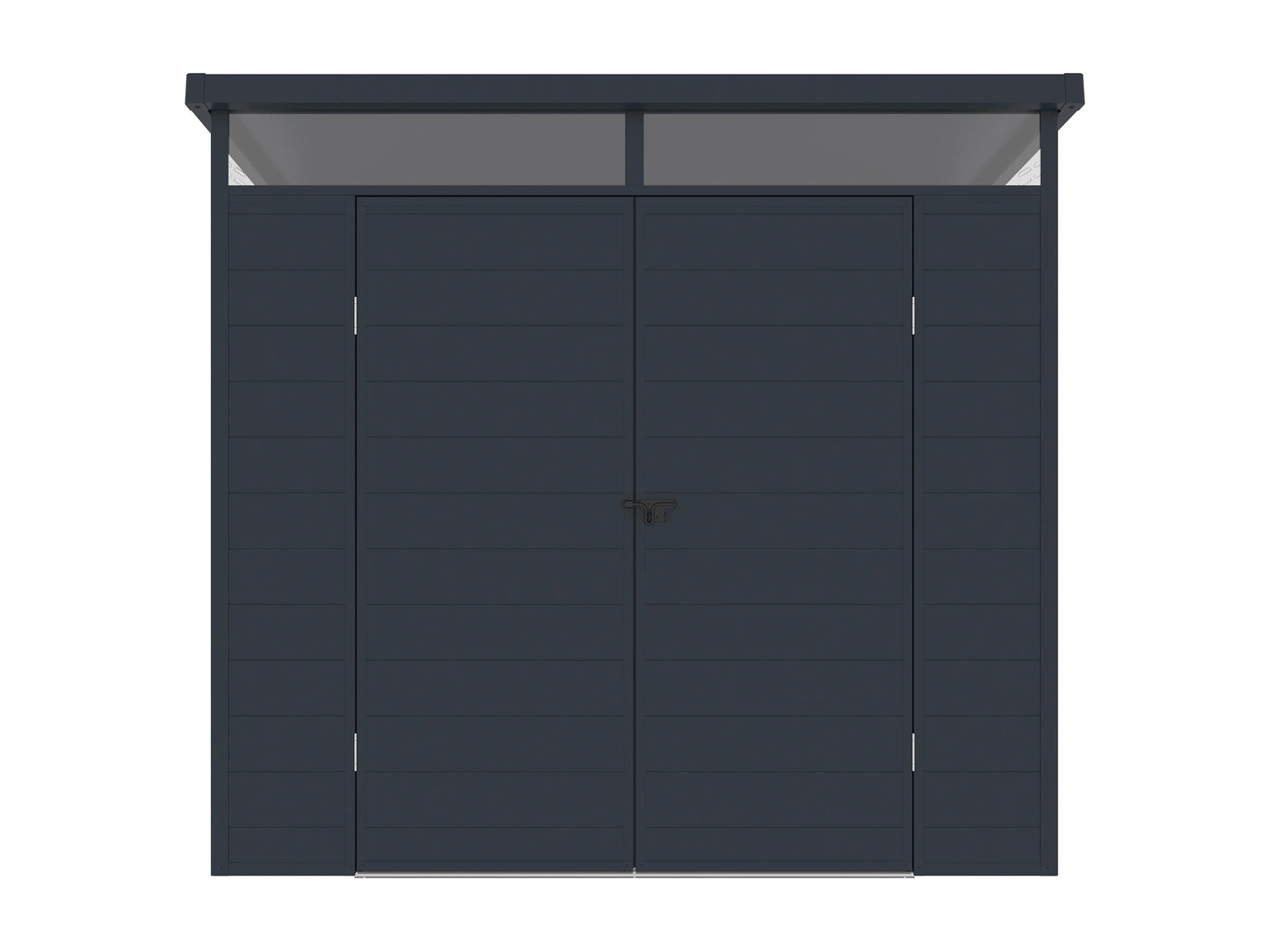 Caseta de jardín de resina gris antracita 4 m² con suelo - MINARO