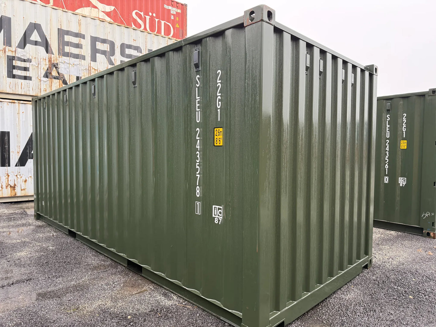 Contentor Marítimo 20 pés (6m) DVM Verde – Novo/1Viagem