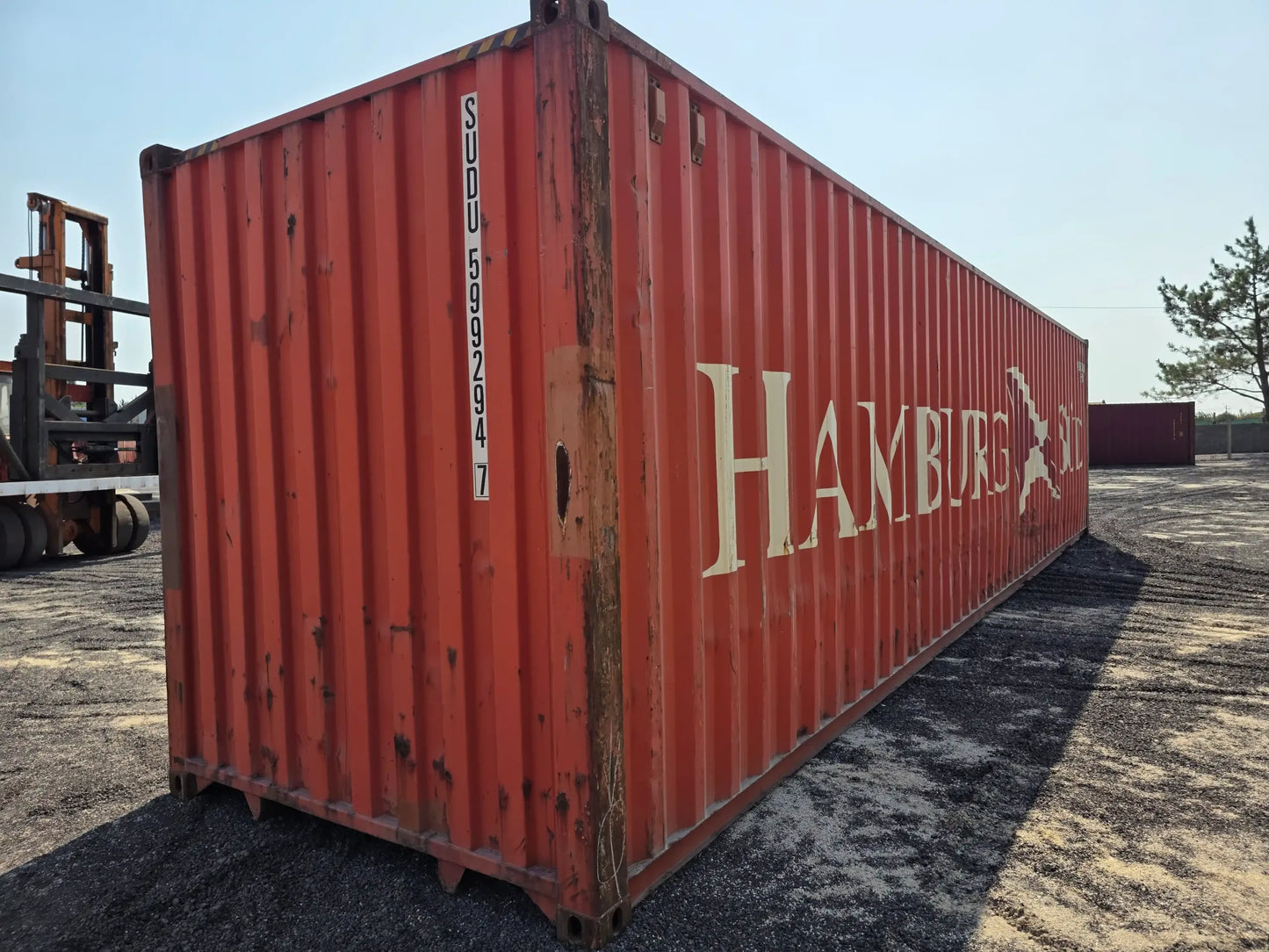 Contentor Marítimo 40 pés (12m) HCK Vermelho – Usado