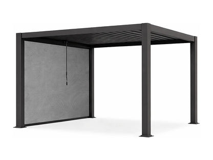 Pérgola bioclimática autoportante de aluminio 12m² con cortina retráctil An.300 cm - Antracita - ALMAFI