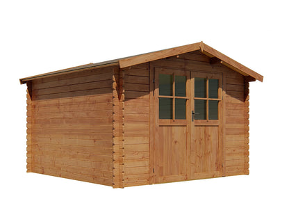 Caseta de jardín de madera tratado con autoclave 9,91 m² de 28 mm de grosor