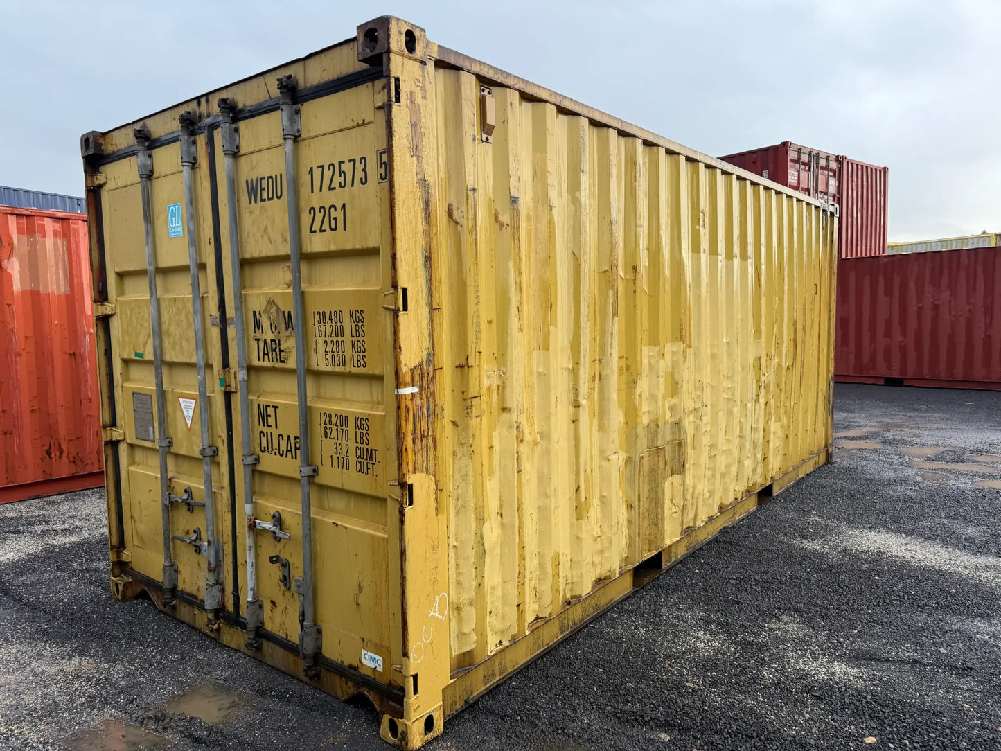 Contentor Marítimo 20 pés (6m) DF Amarelo – Usado