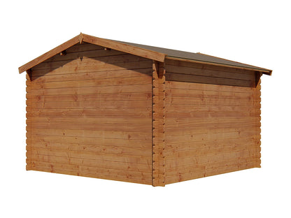 Caseta de jardín de madera tratado con autoclave 9,91 m² de 28 mm de grosor