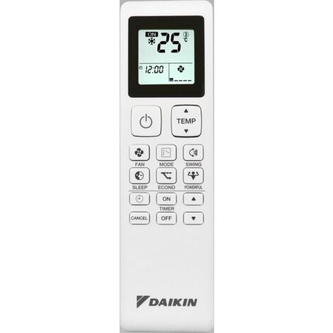 Aire acondicionado DAIKIN Sensira de 12000 BTU y 3,5 kW con refrigerante R32, clasificación energética A++/A+.