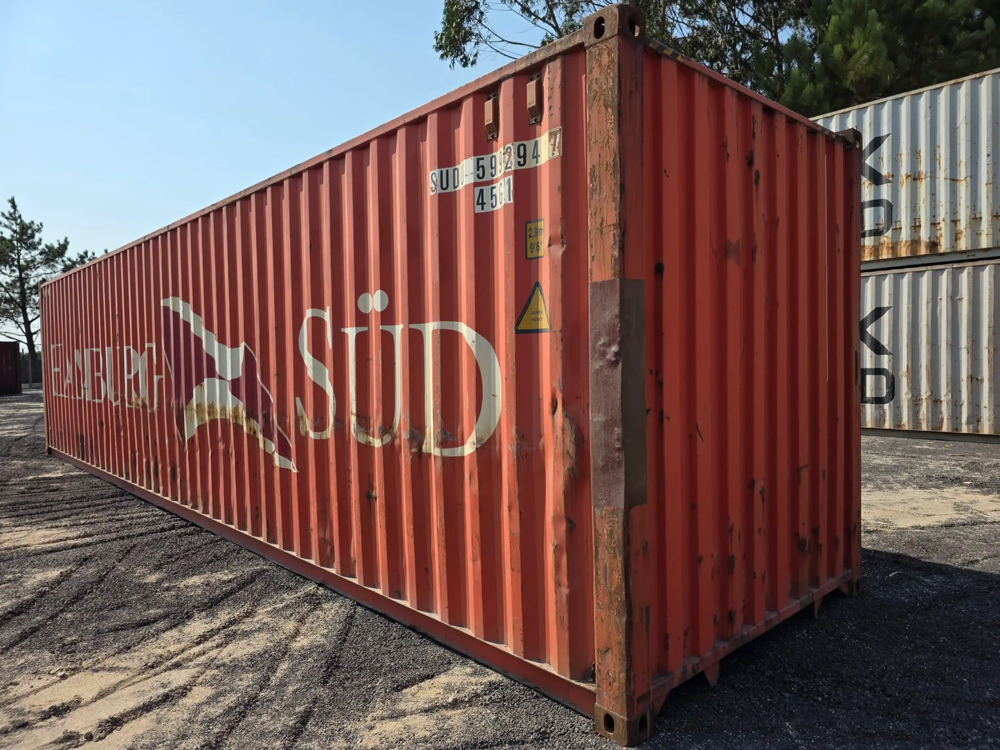 Contentor Marítimo 40 pés (12m) HCK Vermelho – Usado