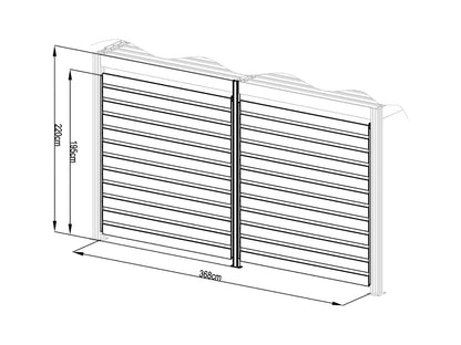 Pérgola bioclimática autoportante eléctrica antracita en aluminio con lamas orientables y celosía 3,68 m - 12 m² - AMADORA