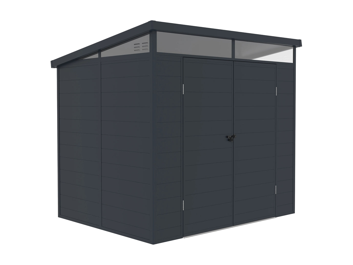 Caseta de jardín de resina gris antracita 4 m² con suelo - MINARO