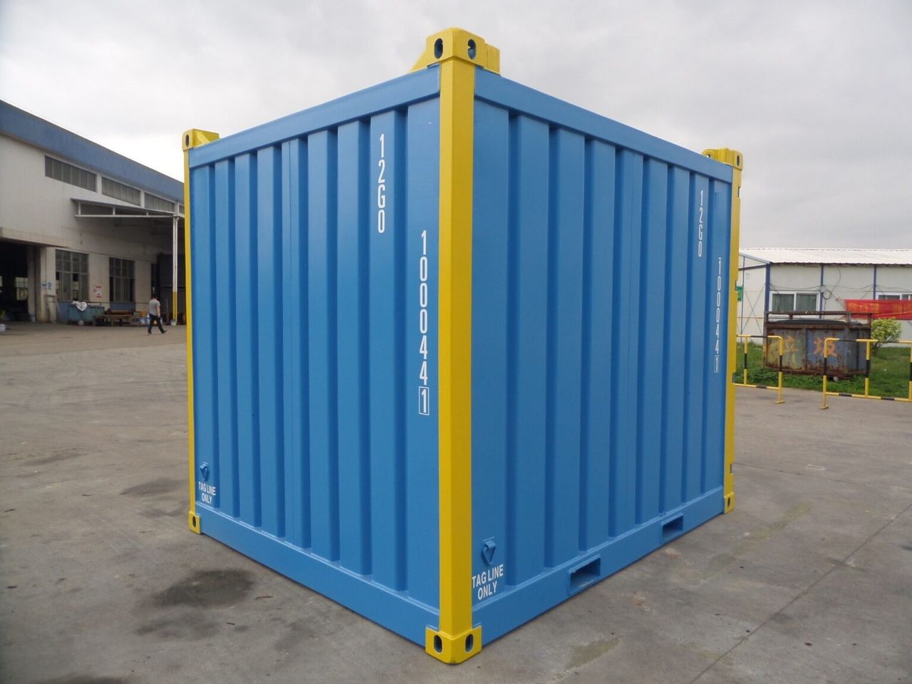 Contenedor de envío azul usado de 10 pies